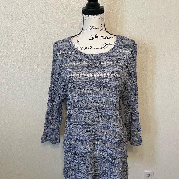 Knit By Hampshire Studio Sweater Open Knit Multicolor - Picture 2 of 14